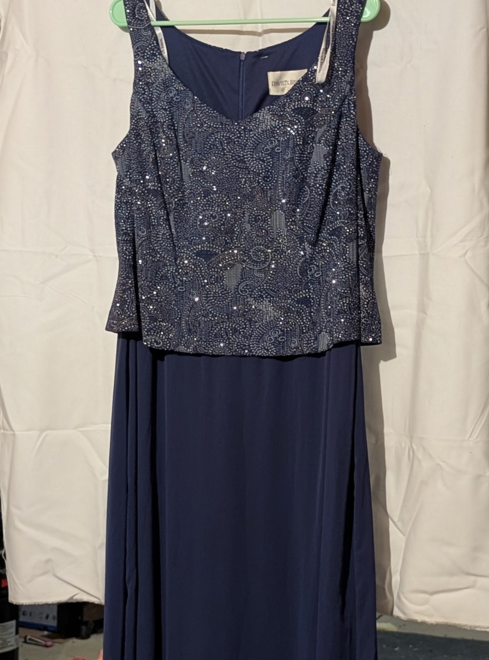 David's Bridal Navy Sleeveless Maxi Dress